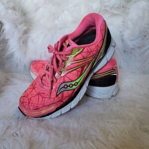 Saucony Womens Size 8.5 US Breakthru S10265-1 Pink Running Shoes Lace Up